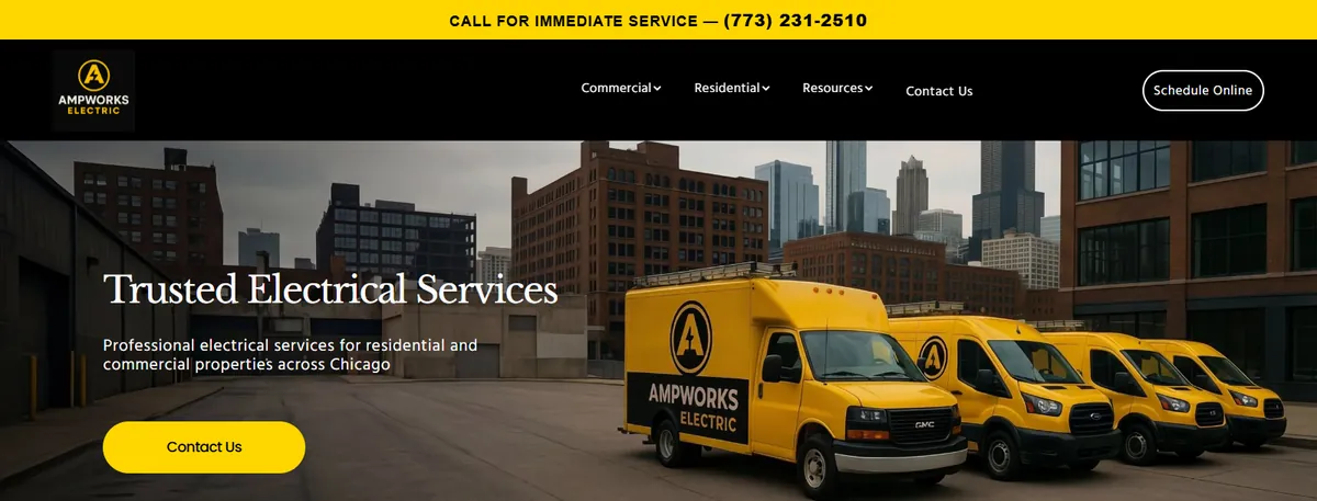 Ampworks Electric Chicago electrical contractor website