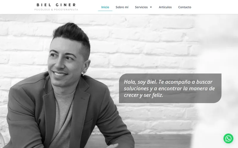 Biel Giner psychologist website
