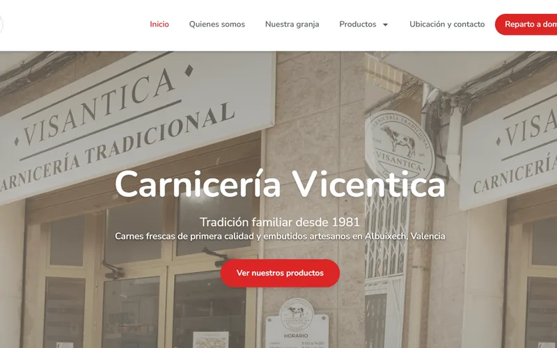 Sitio web de la carnicería familiar Vicentica