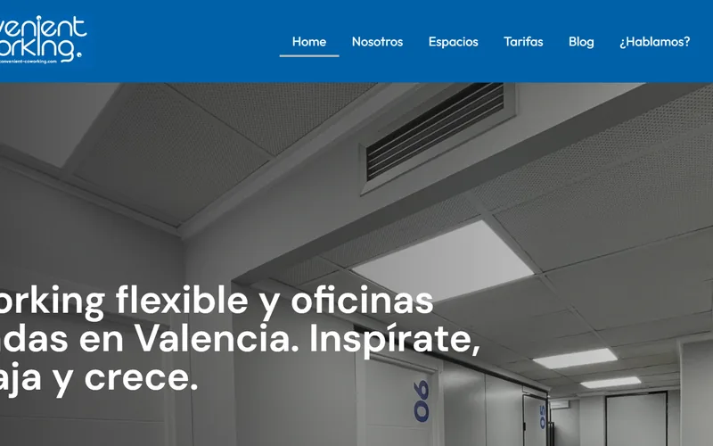 Sitio web de espacios de trabajo flexible Convenient Coworking en Valencia