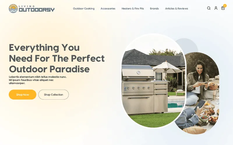 Living Outdoorsy Shopify store for grills and outdoor cooking