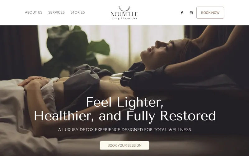 Nouvelle Body Therapies electro lymphatic drainage website