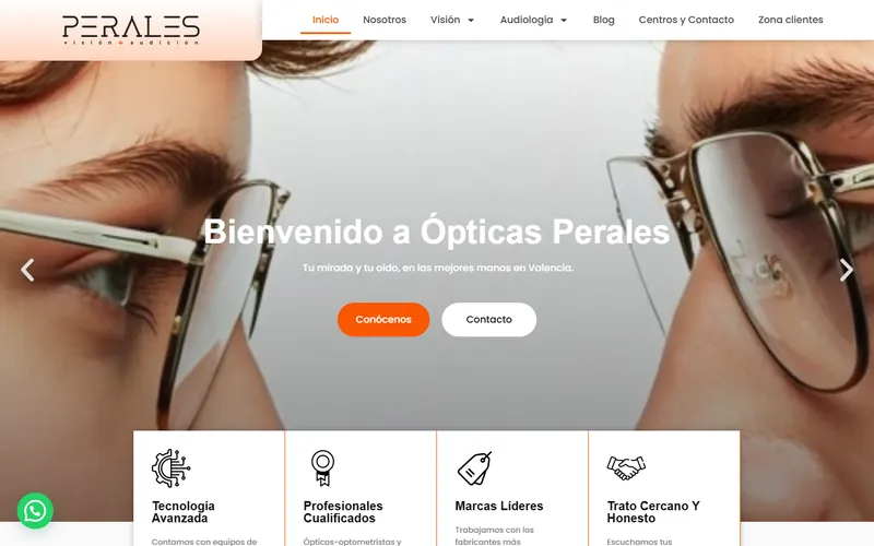 Ópticas Perales optical centres website